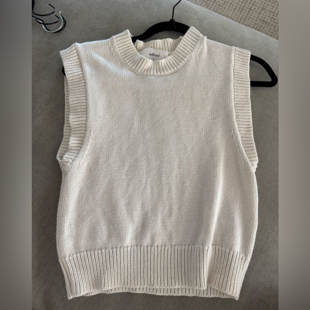 Wilfred Cream Knit Sleeveless Top